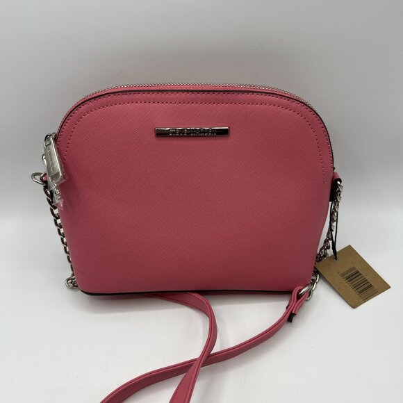 Steve Madden Pink Crossbody Purse Silver Chain - Picture 1 of 6